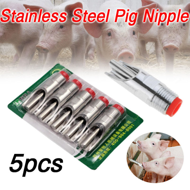 5 Pcs Pig Nipple Waterer For Kit Automatic Pig Nipple Drinker Hog Drinker Feeder With Brass Water Tank Connector - View #7