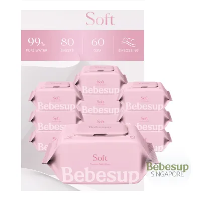 [Official] Bebesup Soft Baby Wipes (Wet Wipes) 80s x 10 packs (Carton)
