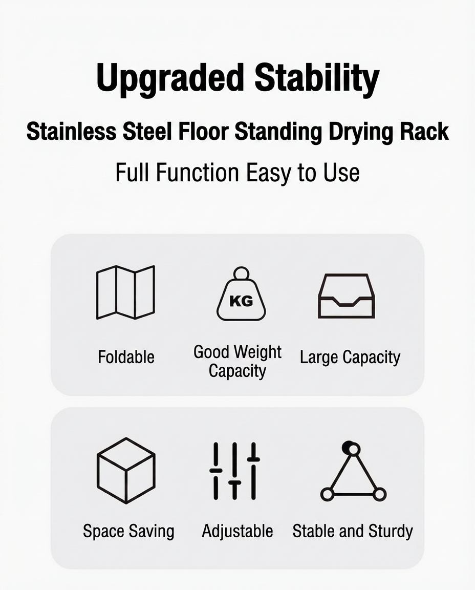 SPACEMADER Drying Rack Stainless Steel Clothes with weels Rack Heavy ...