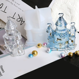 3D Castle Epoxy Resin Silicone Molds Fairy Tales Castle Polymer Clay Casting Molds for DIY Soap Home Decor Craft Project