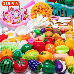 Cutting Play Food Toy for Kids Kitchen Toys Pretend Play Fruit Vegetable Pizza Cake Accessories Early Educational for Girls Toy2026