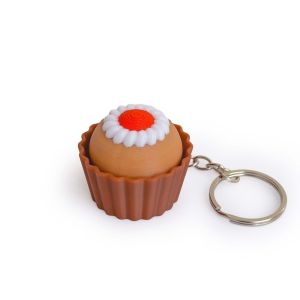 3D Printed Cake Clicker Key Chain Mini Cartoon Pendant Button Dessert Key Ring PLA Biscuit Sensory Clicker Birthday Party h260430