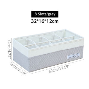 Fabric Underwear Organiser Bra Sock Storage Box Foldable Japanese Style Multi Slots Underwear Organizer Wardrobe Closet Drawer Steady Divider Storage