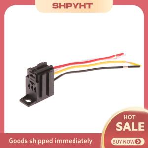 SHPYHT ช่องเสียบรีเลย์สีม่วงสำหรับรถยนต์4ขา 5ขา30A 12V 24V พร้อมสายไฟพร้อมขั้วอุปกรณ์ควบคุมยานยนต์รีเลย์รถยนต์อัตโนมัติ