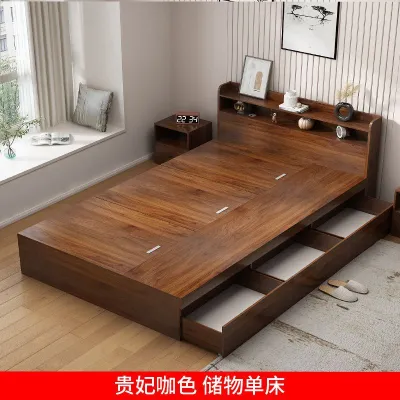 {SG Sales}HDB Storage Bed Frame with Storage Drawers High Double Bed Bedframe Wooden Bed Queen King Bed Storage Bed Frame Tatami Bed Storage Organizer Tatami Storage Bed