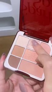 Xixi Punk Luo Red 7 Color Eyeshadow Low Saturation Silky Matte Smudge Proof Student New