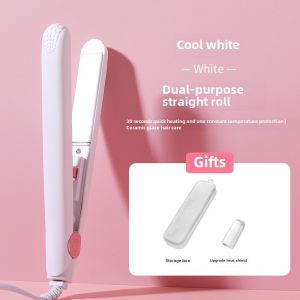 Portable Hair Straightener & Ceramic Curling Iron - Compact Dual-Function Styling Tool For Straight & Curly Hair