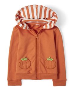 Áo khoác bé gái nỉ mỏng mịn có nón VNXK dư xịn size 12m-8T (9-28kgs) Áo khoác nhẹ bé gái mẫu giáo cấp 1. Áo khoác trái bí halloween