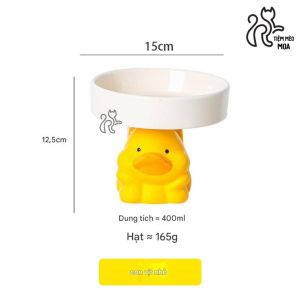 Chén sứ đựng thức ăn có chân cao chống gù cho mèo thiết kế sang trọng - Tiệm Mèo Moa