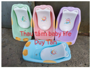 Bộ thau Tắm có tựa lưng BABY LIFE + Nhựa Duy Tân - Thau tắm trẻ sơ sinh và trẻ nhỏ