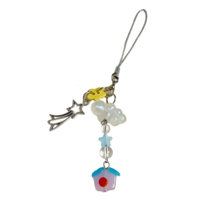 Enchanting Beaded Keychain Starry Clouds House Designs Phone Bag Accessory