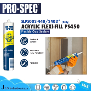 PRO-Spec Acrylic Flexi-Fill PS450 | Flexible Gap Sealant Paintable 440g 1 Bottle | SILICON DINDING | SILICON TUTUP LUBANG