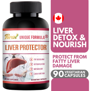 Real House Canada Liver Protector Milk Thistle Curcumin Artichoke 90 Capsules - Fatty Liver Detox Cleanse Flush Fat