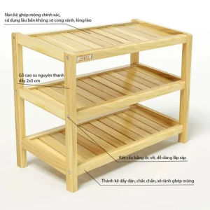Kệ Giày Dép Đa Nằng Kết Hợp Giá Treo Đồ Đa Năng Gỗ Tự Nhiên Cứng Cáp Chắc Chắn Chịu Lực Tốt (Loại 1)
