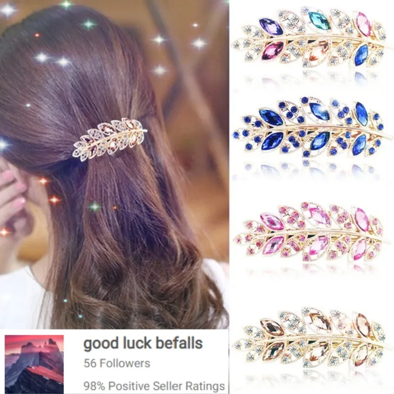 Crystal Hair Clip GoodLuck Crystal Hair Clip Small Wedding Hair Piece Bridesmaids Hair  main image 3