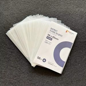 GOODOO 50pcs 3นิ้วค่ะ ปลอกการ์ดเคป็อป ใสสะอาด เครื่องเขียนสเตชันเนอรี ที่ใส่การ์ดเกมแฟ้มอัลบั้ม แฟ้มอัลบั้ม