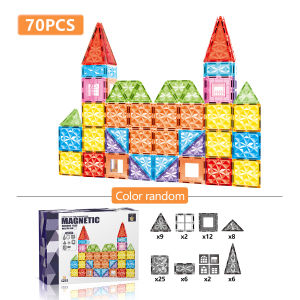 70pcs 3D High Transparency Diamond Magnetic Blocks Building Set 7.5cm Christmas Gift For 3-8