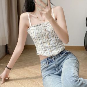 Casual Elegant Summer Tank Tops Slim Sleeveless Cami Top Shirt Chest Halter Undershirt Vest Corset for Women H260729