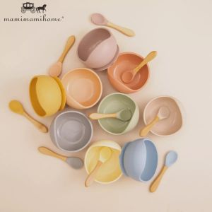 Mamimami Home 1Pc Baby Feeding Bowl Set Food Grade Silicone High Temperature Disinfection Anti-Fall Kids Dinner Lunch Tableware