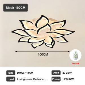 [Remote Dimming] TOMAX LED Ceiling Lamp Nordic Style Flower Ceiling Light Modern Acrylic Petal Chandelier Flush Mount LED Ceiling Light for Living Room Bedroom