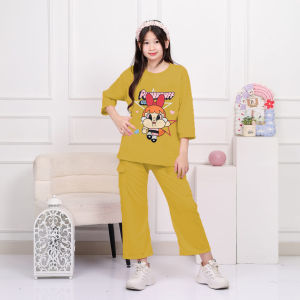 Setelan Cargo Anak Perempuan Usia 8-12 Tahun Motif Karakter