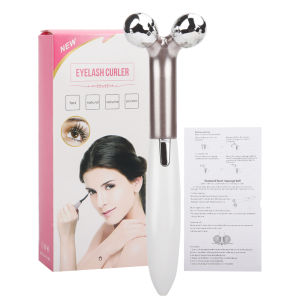 DECINIEE 2 In 1 Electric Face Massager Roller 3D V Face Line Shape Heated Eyelash Beauty Makeup Curler Fine Lines Reduction Skin Firming