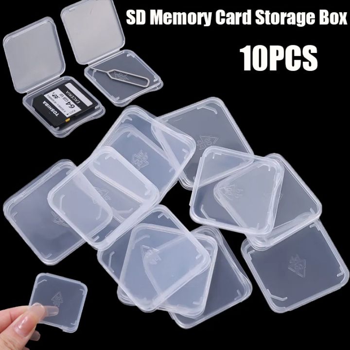 10Pcs Transparent SD Memory Card Sleeve Box Anti-Damage Micro SD Card ...