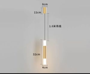 GS-DENGGE-C6164/A/B Elegant Gold Ceiling Light with Universal Plug - Minimalist Style LED Pendant Lighting