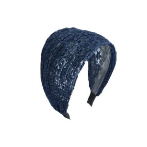 538TD Lace Lace Mesh Hair Band Flower Wide Side Wide Headband Simple Hair Hoop Headbands for Women Mom