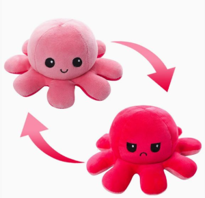 ตุ๊กตา ตุ๊กตาปลาหมึกเปลี่ยนหน้า กลับด้านสลับสี พลิกเปลี่ยนสีได้ของเล่น ตุ๊กตาสัตว์น