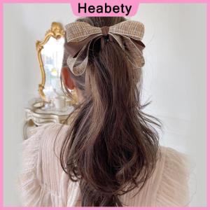 Heabety 2022 New Ribbon Bow Banana Clip Cute Pearl Hair Pins Barrette Women Hair Accessories Fashion Solid Color Elegant Hair Claw