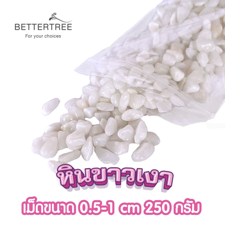 หินขาวเงา 0.5-1cm 250 กรัม สำหรับสวนถาด
