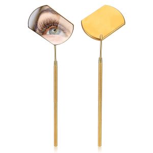 Gold Large Lash Mirror Stainless Steel Eyelash Extension Mirror Lightweight Mirror For Eyelash Extension Professional Lash Tool