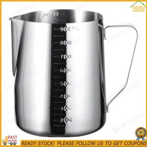 [CY] 350/600/900ml Espresso Coffee Cup Stainless Steel Milk Steaming Jug Sharp Mouth Barista Frother Pitcher Kitchen Cafe Accessories