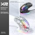 Attack Shark X2 Pro RGB transparent mouse luminous wireless Bluetooth three-mode rechargeable game esports mouse. 