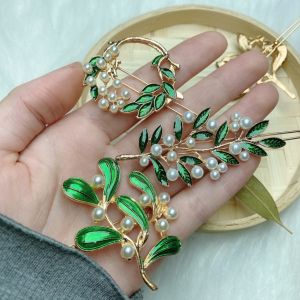 Kẹp Tóc Mạ Tinh Tế Phối Ngọc Qúi Phái