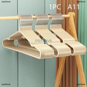 [COD] ourlove ที่แขวนเสื้อผ้าพร้อมร่องสำหรับแอร์สำหรับผู้ใหญ่ที่แขวนเสื้อโค้ทพลาสติกหนาแบบเรียบง่ายกันลื่นที่แขวนเสื้อโค้ทสีฟ้าเขียว