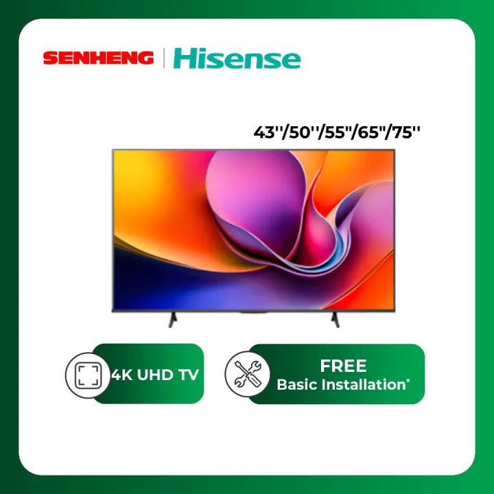 Hisense 4K Premium UHD TV E6Q Series (43"/50"/55"/65"/75")