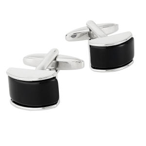 1Pair Minimally Curved Design Fashion French Cufflinks Blue Black Metal Temperament Versatile Cuff Links Banquet Accessories