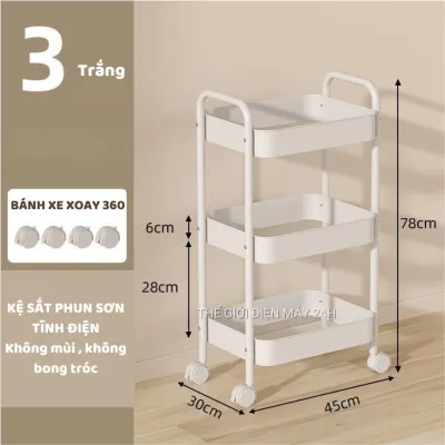 Xe đẩy spa khung sắt rổ Thép lưới kệ để đồ có bánh xe 4 tầng khung sắt cao cấp
