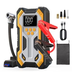 2026 10000mAh 12V Multi-Function Car Jump Starter Air Compressor & Wireless Smart Clamps Gas & Diesel Cars