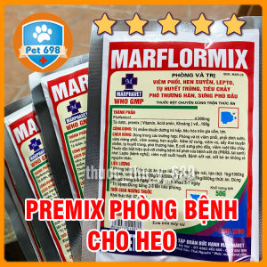 MARFLOMIX 50g PREMIX dùng cho heo phòng bệnh đường hô hấp và tiêu hóa trên heo gia súc gia cầm