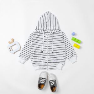 Jaket Hoodie Motif Salur Bayi Laki Laki Usia 0 1 2 Tahun Sweater Anak Laki Laki