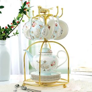 ORAIOS English Tea Set Floral Romance bone china porcelain tea pot coffee cup fine ceramic gift set