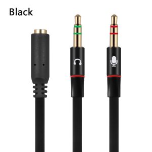 RM)2 in 1 Audio Splitter Headphone and Mic Splitter 3.5mm Female To 2 Male Splitter Aux Audio Cable for PC gaming laptop