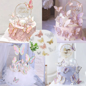 12PCS 3D Butterflies Hologram Stickers Holographic Butterflies Decor for Birthday Wedding Decoration