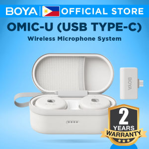 BOYA Omic-U/Omic-D 2 Person Dual Channel 2.4GHz Wireless Lavalier Omnidirectional Microphone System Lightning / USB Type-C w/ 50m Max Range HD Audio & Noise Cancellation Detachable Magnetic Belt Clip and Wireless Charging Case for Vlogging
