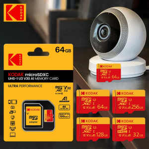 Original KODAK Micro SD 64GB 128GB Memory Card 256GB 512GB 1TB 2TB Microsd 4K U3  Memoria Mini TF Card Class 10 + SD Adapter