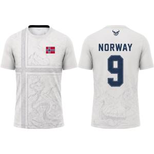 [Local Stock] HBESTY  Norway Flag Print Football T-shirt Summer Mens Outdoor SportsBreathable Soccer Training Jersey Mens Womens Casual O-neck Top