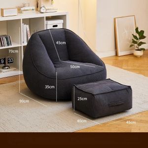 FFBH Single Bean Bag Sofa Living Room Sofas Frameless Lazy Sofa Chair with Filler Relax Soft Comfort Sofas Bedroom Relaxing Furniture 6K4N7